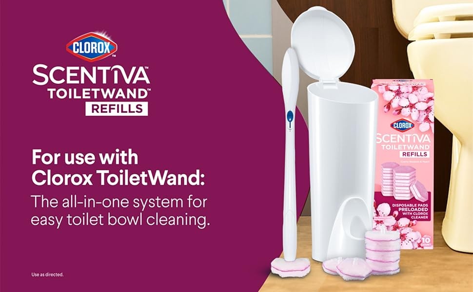 Scentiva ToiletWand Refills, Cherry Blossom and Peach, 10 Count