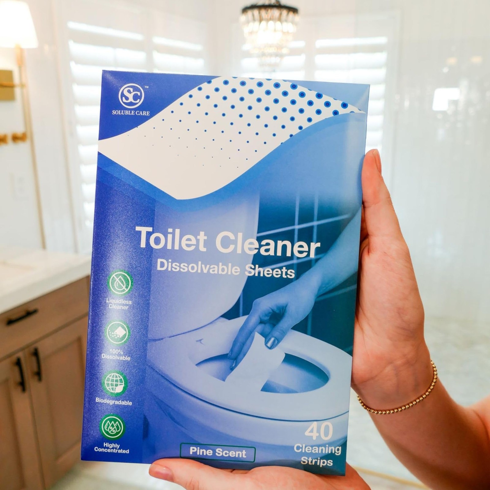 : Dissolvable Toilet Bowl Cleaner Sheets (No Bottles, Easy Clean, Quick-Disso…