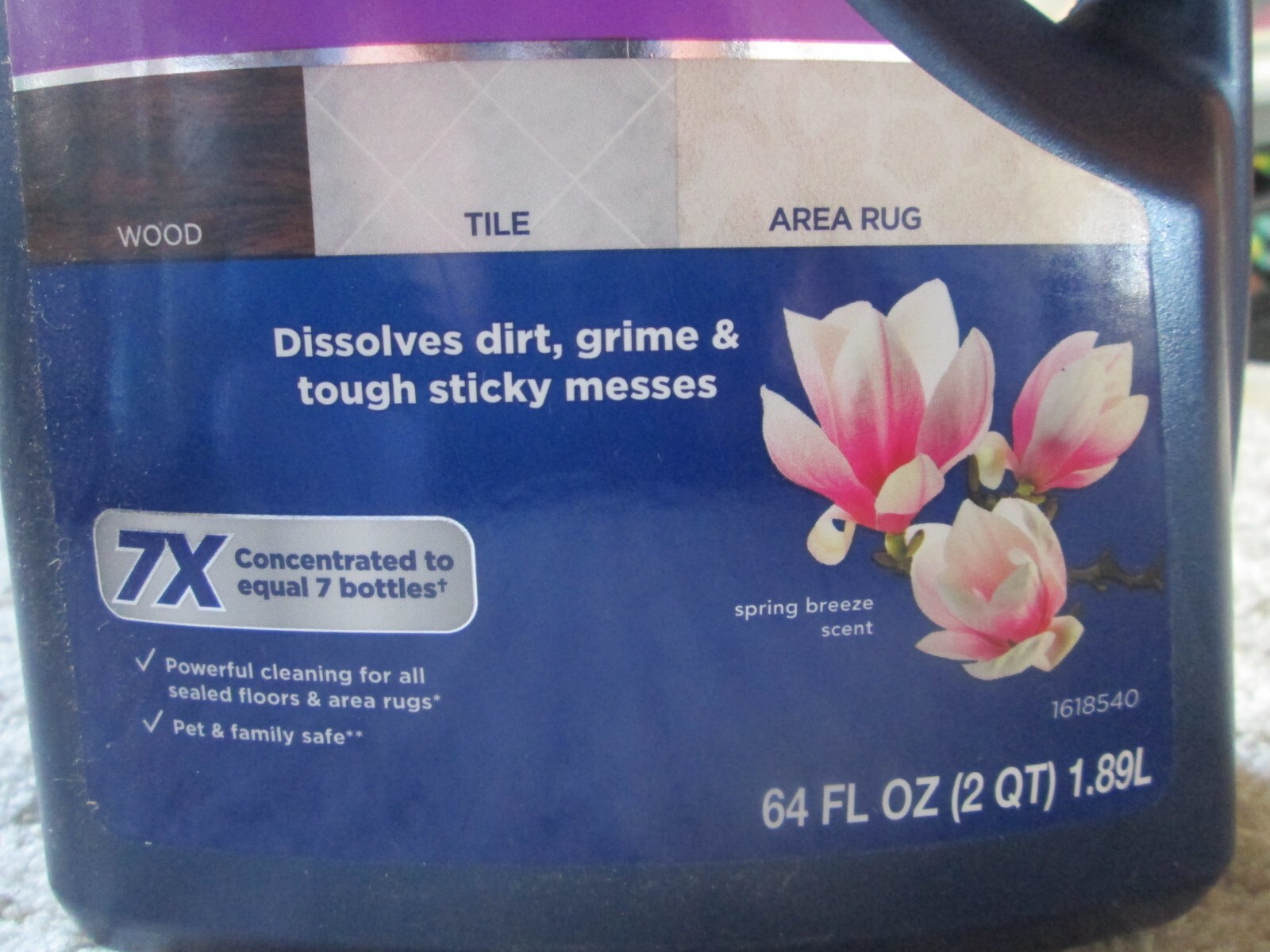 NWT Bissell Multi-Surface 7X Concentrate HUGE 64 oz Bottle Spring Breeze Scent