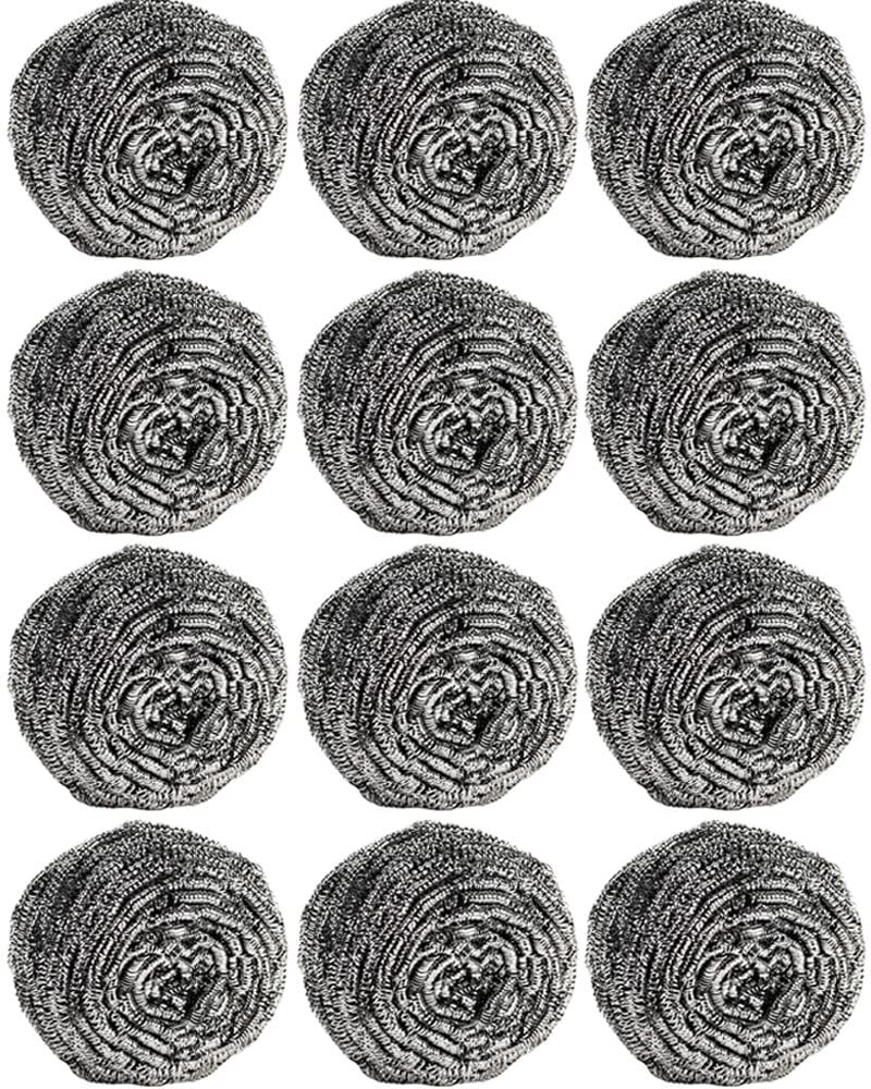 12pcs Steel Wool Scrubber Pads For Cleaning Dishes Pans Pots Ovens Grills Sinks