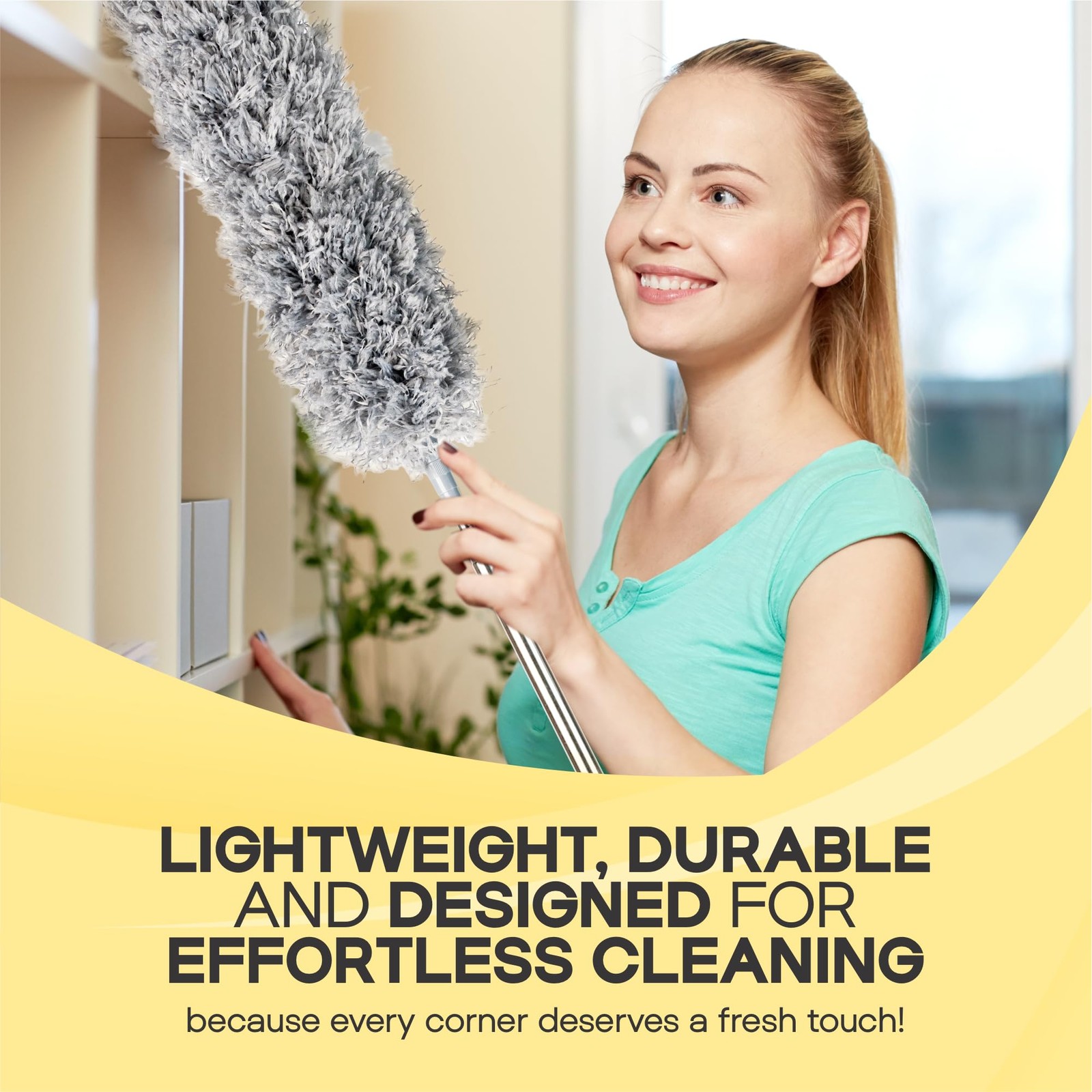 Microfiber Feather Duster with Extension Pole 100 Inches, (8 PCS), Cleaning B…