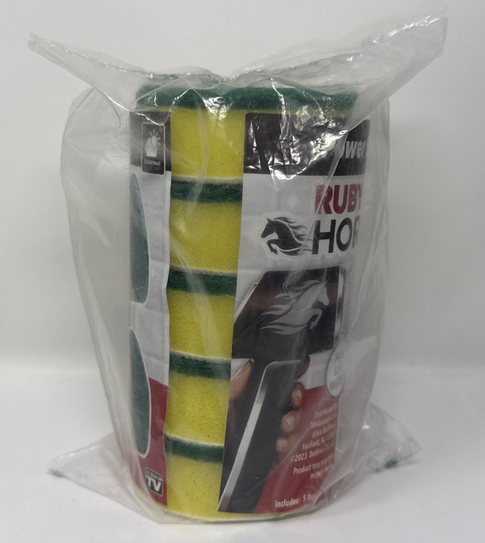 Horsepower 5 Heavy-Duty Sponges for Cordless & Rechargeable Scrubber, SEEN ON TV