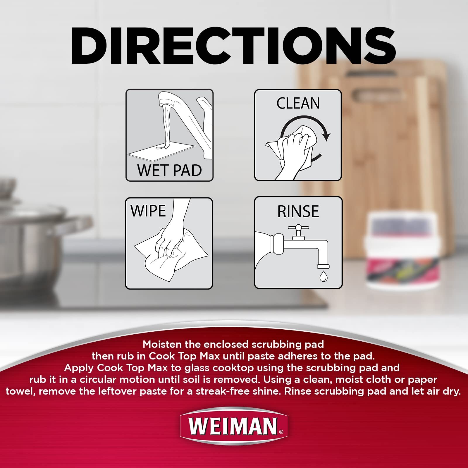 Weiman Cook Top Max Cleaning Agent 9 Ounce Pack of 2 Streak-Free Shine