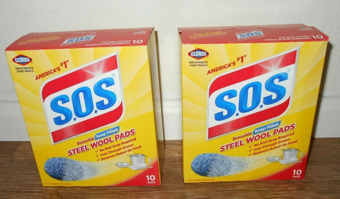 Clorox Two Packs Of 10 Each Reusable Soap Filled Steel Wool Pads