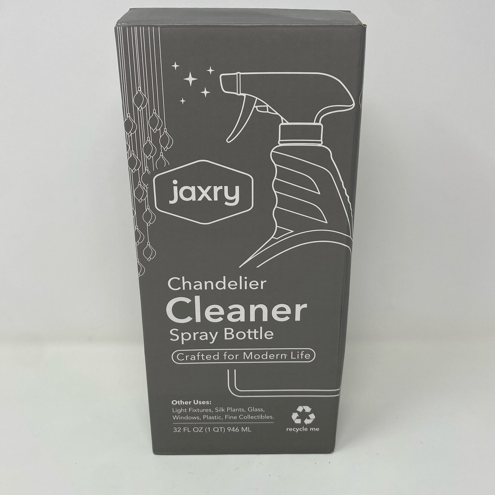 Jaxry Chandelier Cleaner Spray, Clear, 32 oz Drip-Dry No Wipe
