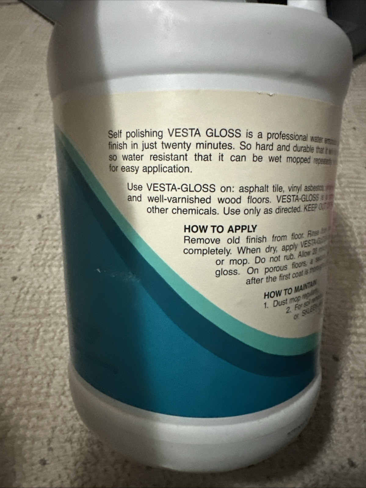 Linoleum Floor Wax Polish Water Soluble Vintage Perfect Basement Floor Polish