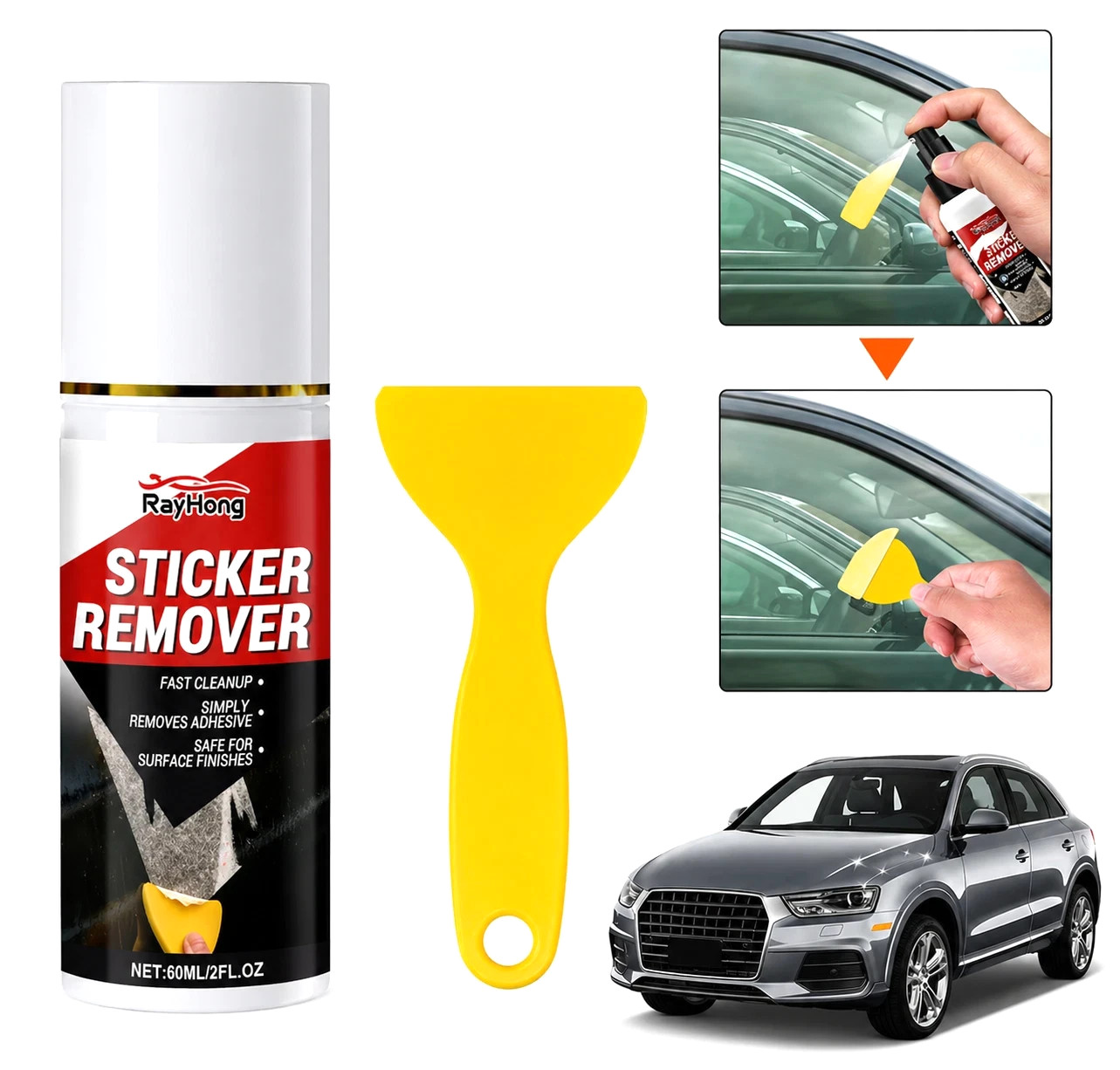 Powerful Automotive Adhesive Remover Spray Dissolves Sticky Tap Glue Decal Resid