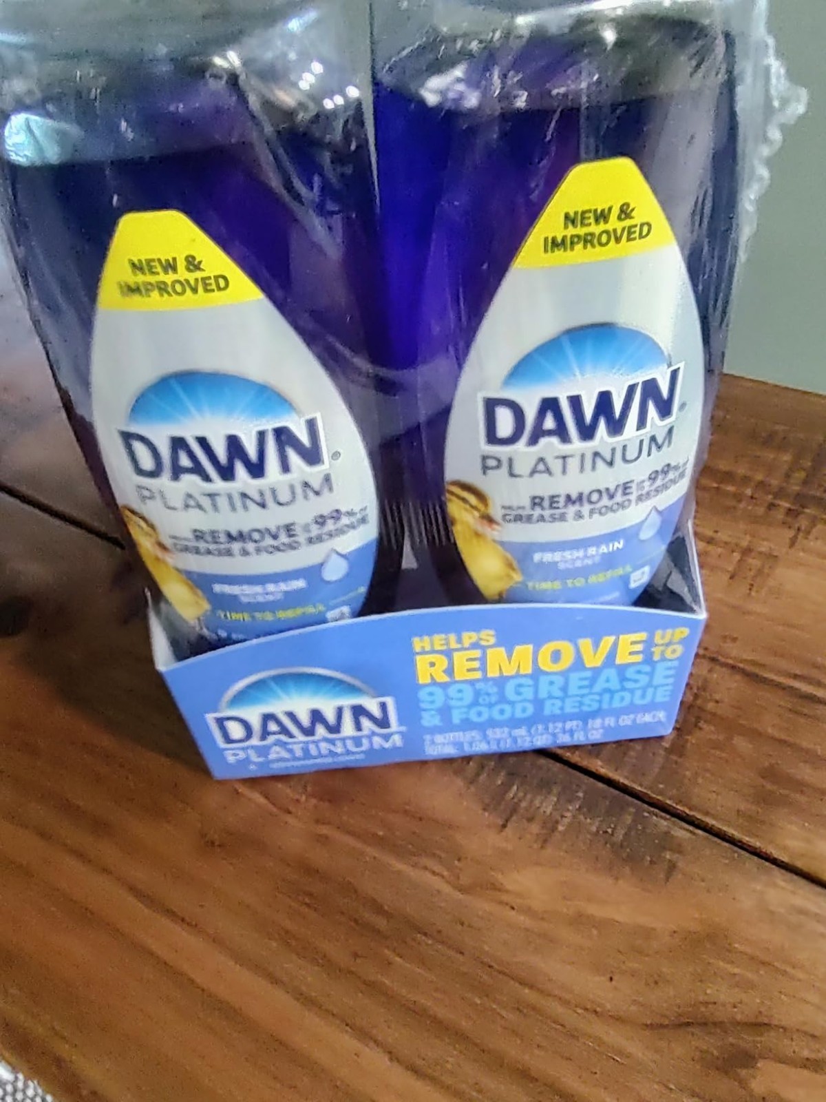 Dish Soap Liquid 2x18oz Dawn Platinum EZ Squeeze Fresh Rain Cleaning Formula NEW