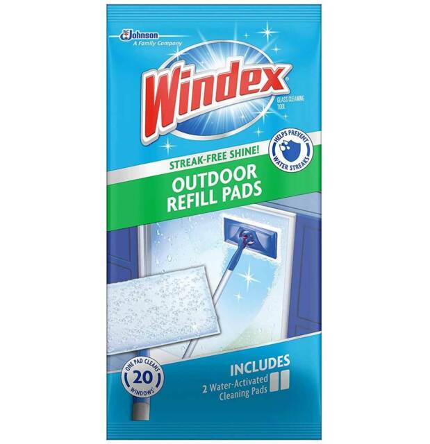 Windex Outdoor Refill Pads 2 Count (1 Pack) Window Glass Cleaner BRAND NEW