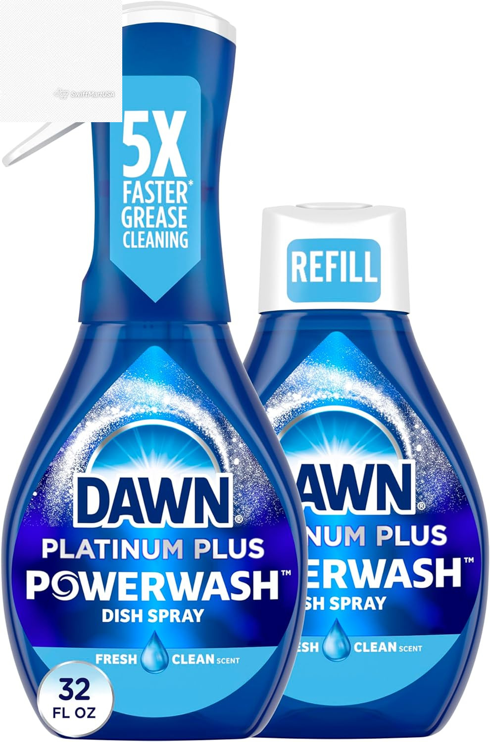 Platinum Powerwash Dish Spray, Dish Soap Cleaning Spray, Apple Scent Refill, Dis