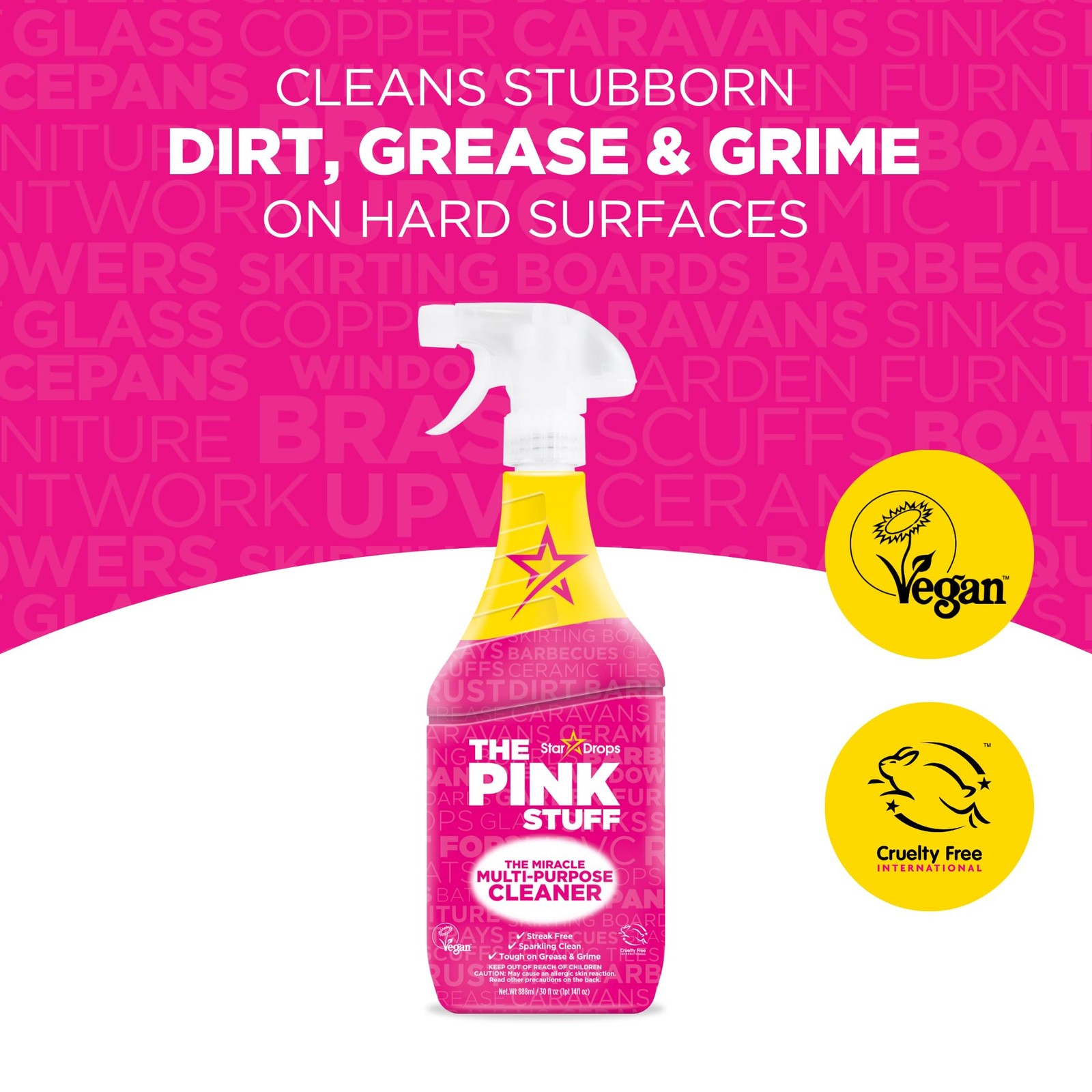 The Pink Stuff Miracle Multi-Purpose Cleaner Spray, 30 fl oz Now 20% More! Powe