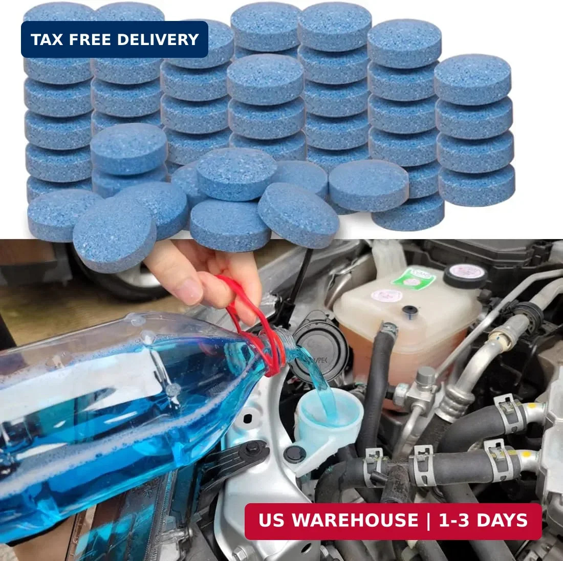 100 Pieces Car windshield washer fluid Concentrated Clean Tablets,New Formula wi