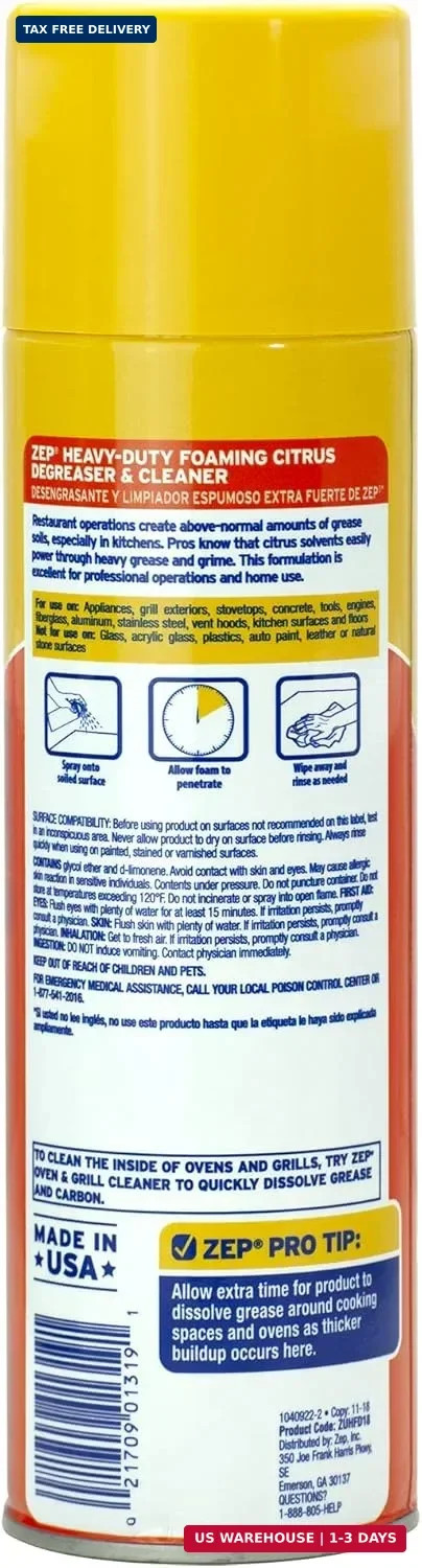 ZEP ZUHFD18 Foam Degreaser, 18 oz