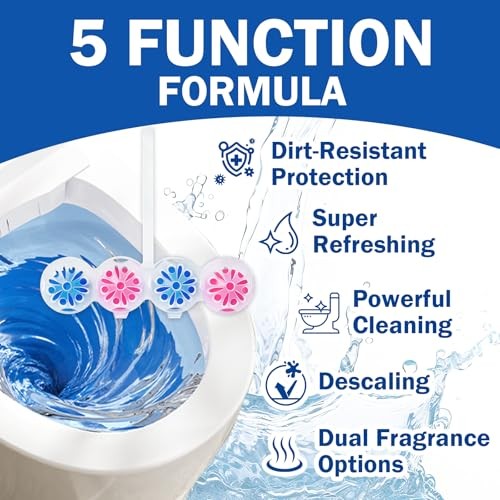 4-in-1 Toilet Bowl Cleaner, Rim Hanger Automatic Toilet Bowl Freshener, 4