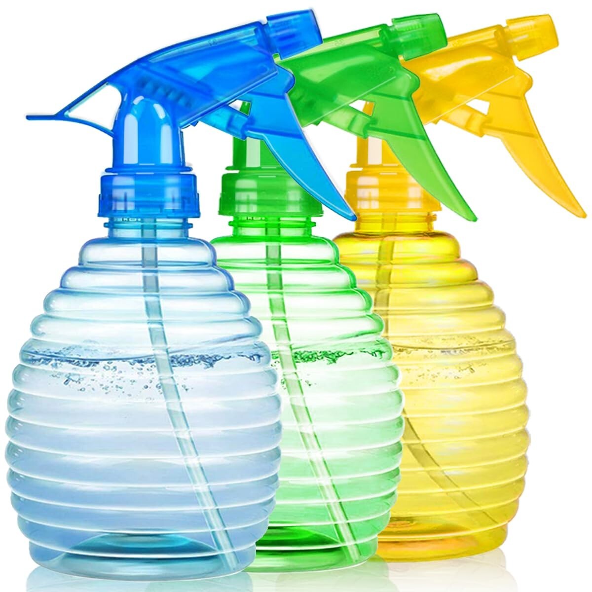 Durable 3-Pack 16 oz Spray Bottles with Mist/Stream Nozzles – Leak-Proof Design
