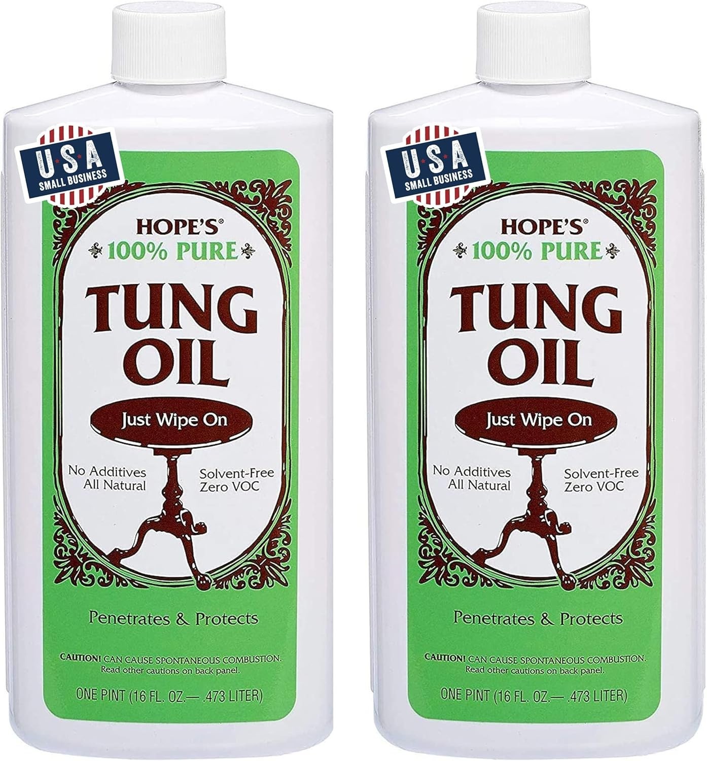 100% Pure Tung Oil, Food Safe, Waterproof Natural Wood Finish and Sealer for…