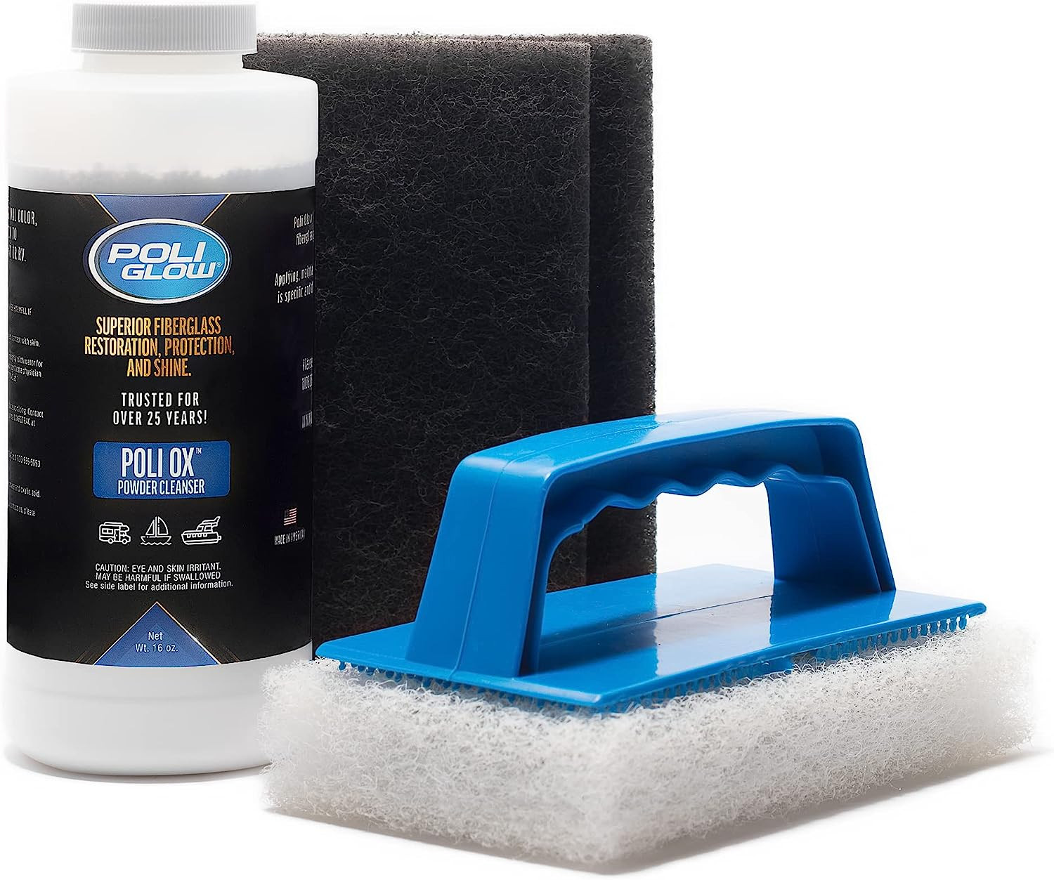 Poli Glow Poli Ox Remove Heavy Oxidation and Stains from Fiberglass Boat & RV
