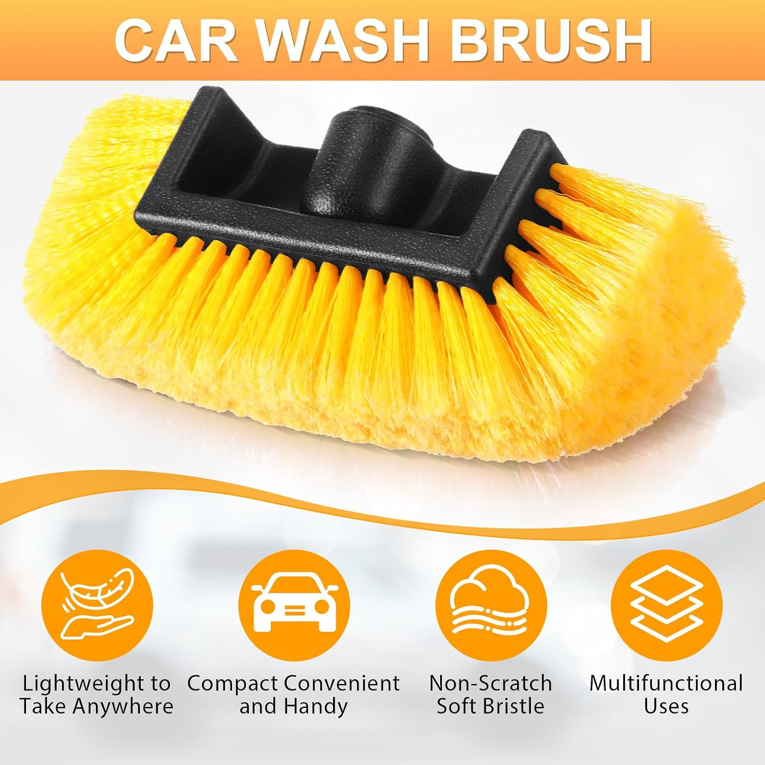 8 Pcs Car Wash Brush Head with Soft Detailing Bristle Flow Thru Car Cleaning Bru