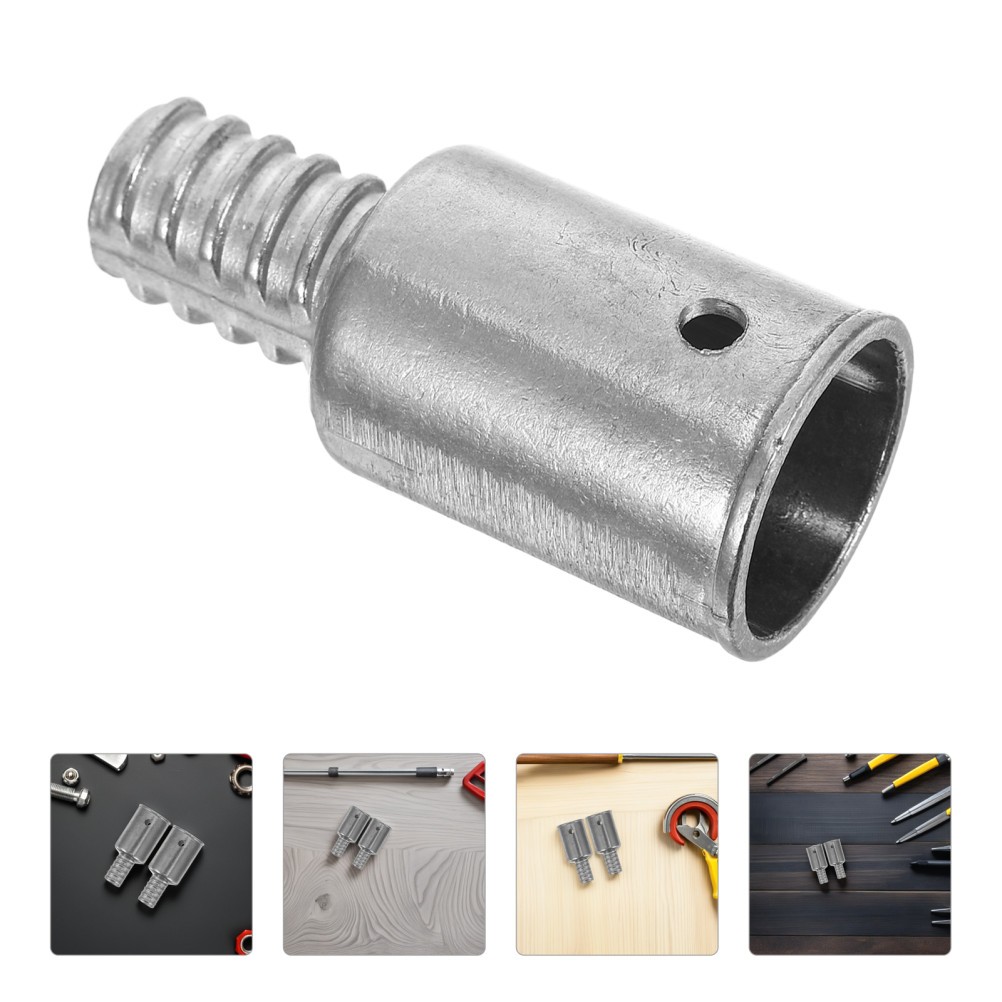 2Pcs Reusable Metal Handle Adapter Threaded Tip Replacement for Cleaning Poles