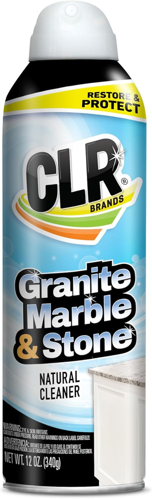 Clean & Clear Stone, Granite, Marble, and Stone Cleaner, 12 Ounce Aerosol Spray