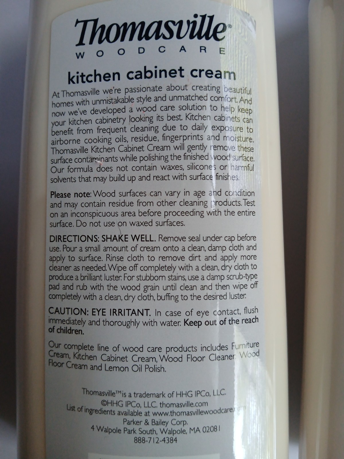 2 Pack Thomasville Kitchen Cabinet Cream For Wood Cleans Shines Protects 12oz