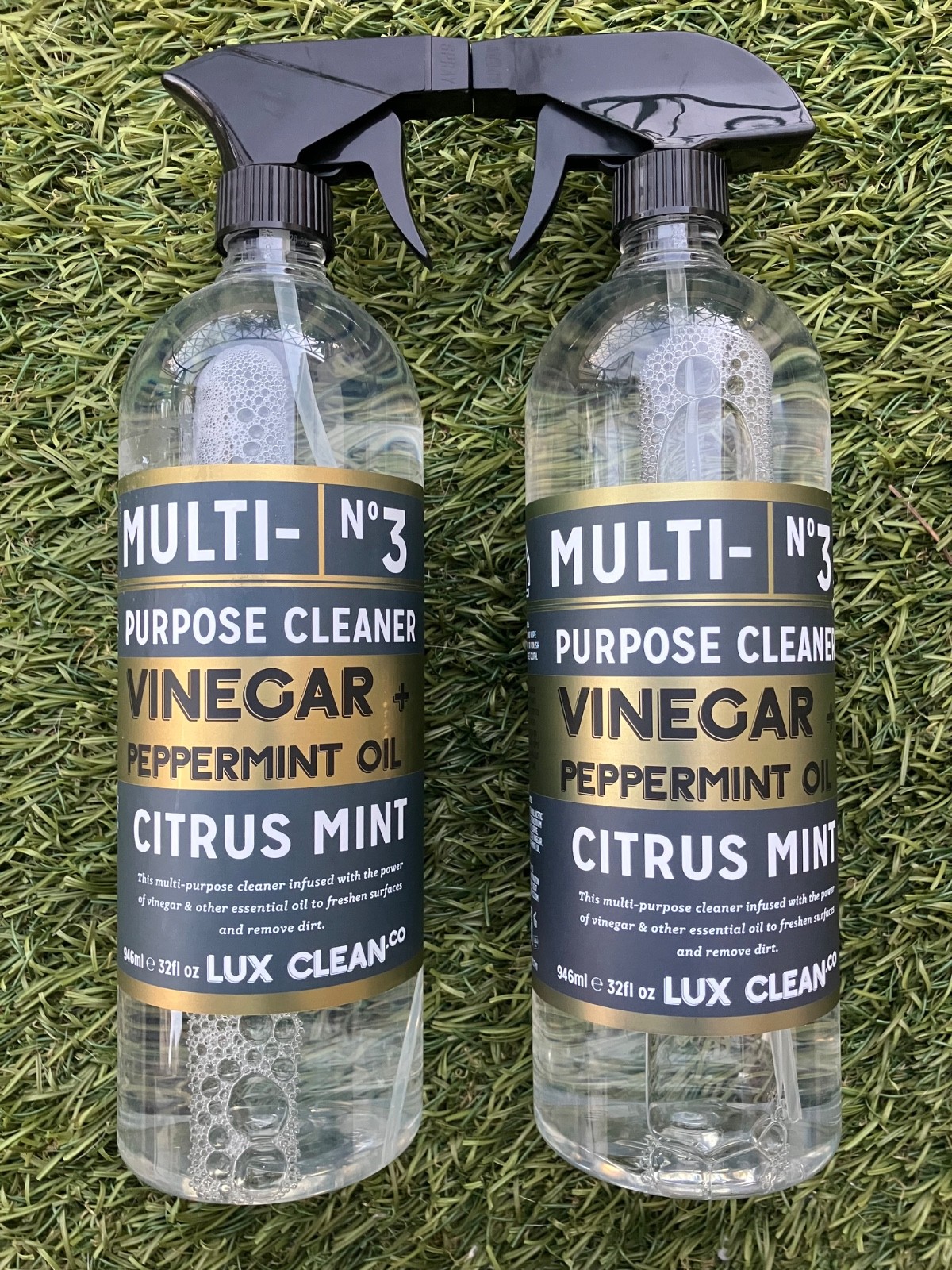 2X Lux Clean Co VINEGAR + PEPPERMINT Oil Spray MULTI PURPOSE CLEANER Citrus Mint