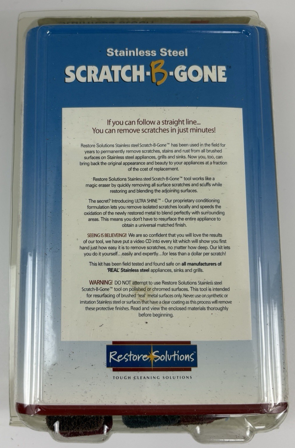 Scratch-B-Gone Stainless Steel Repair Kit Restore Solutions Professional / Home