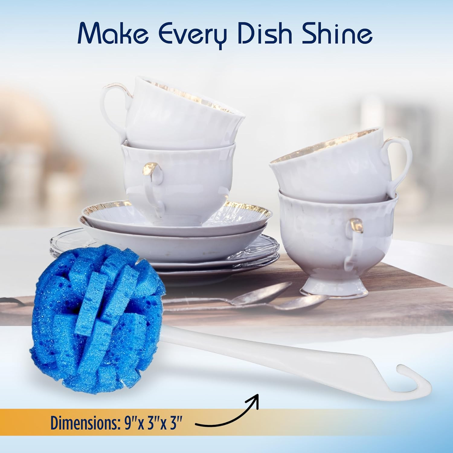Dish Wand China Durable Foam Sponge Petals Brush and Clean Dishes, Pots, Bott…