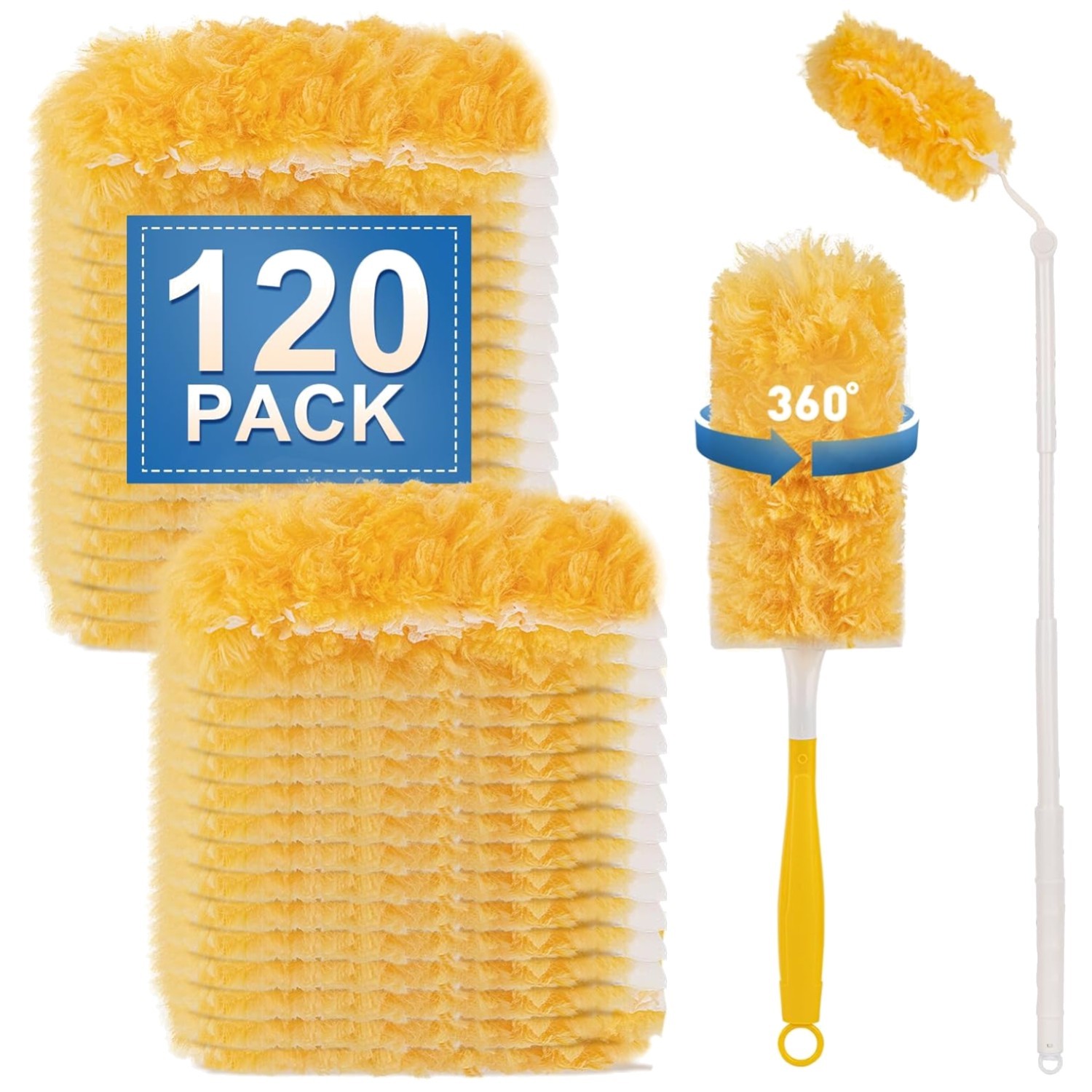 120ct Microfiber Duster Refills + 3FT Handle
