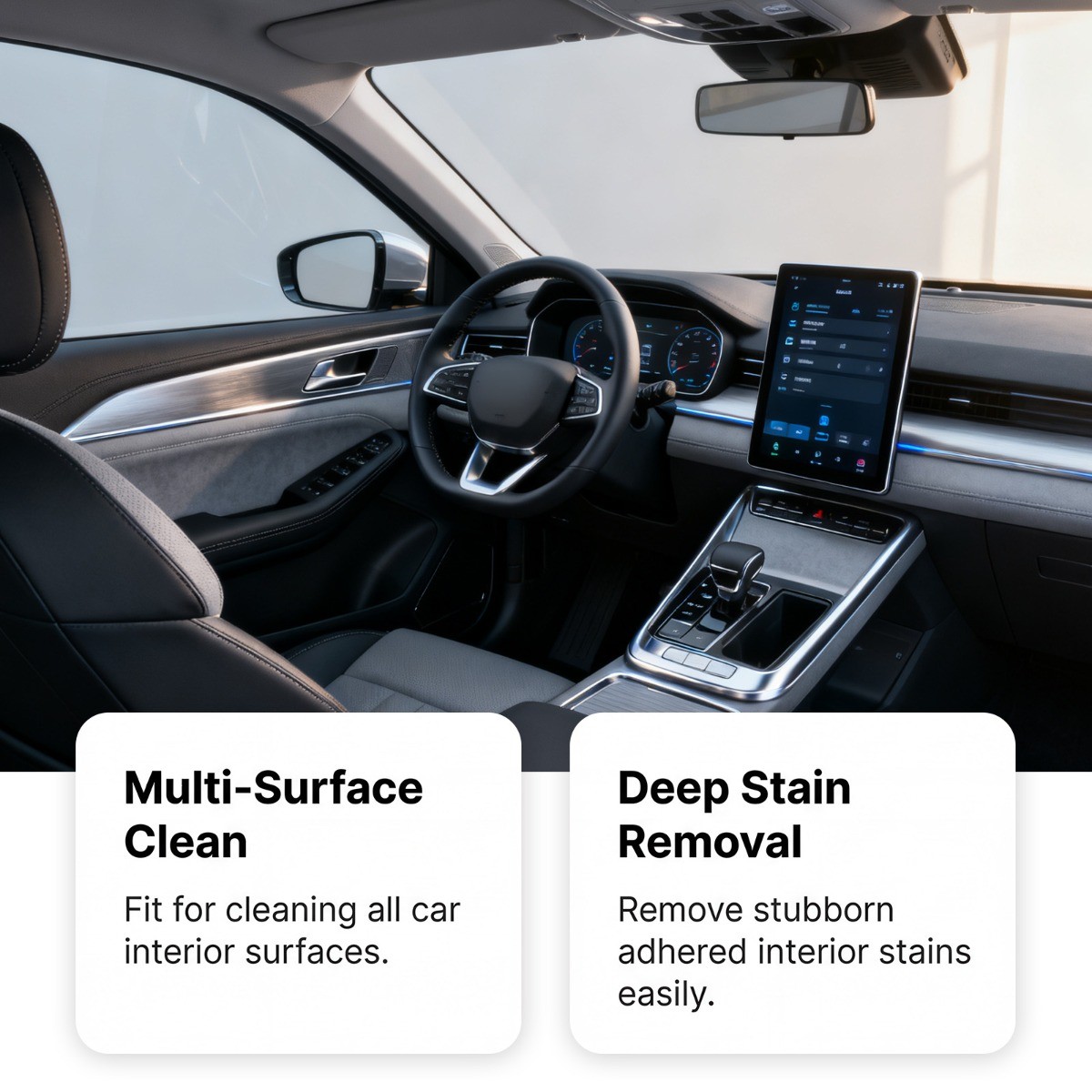 Car Interior Cleaner for Stains, Portable Easy Use, Leather & Dashboard Care