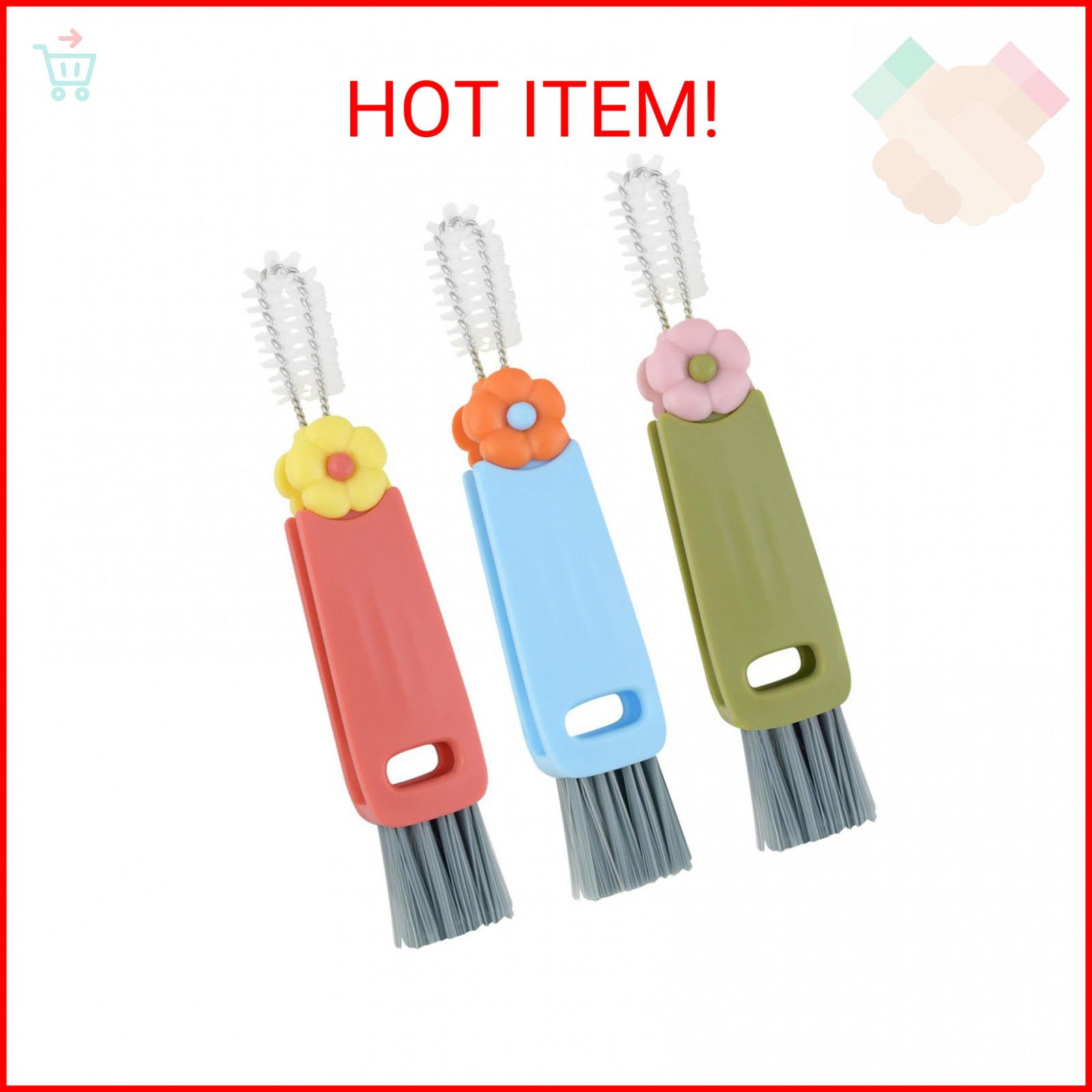 3 Pcs 3 in 1 Cup Lid Cleaning Brush Crevice Cleaning Brush for Bottle Gap 3 in 1