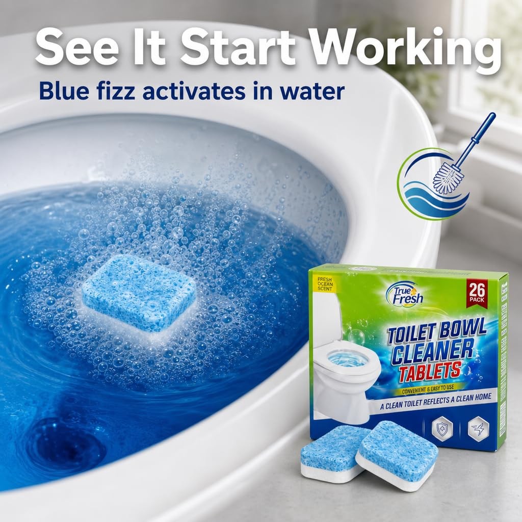 Septic Safe Toilet Cleaner Tablets Ocean Scent Toilet Bowl Cleaner 26 Pack
