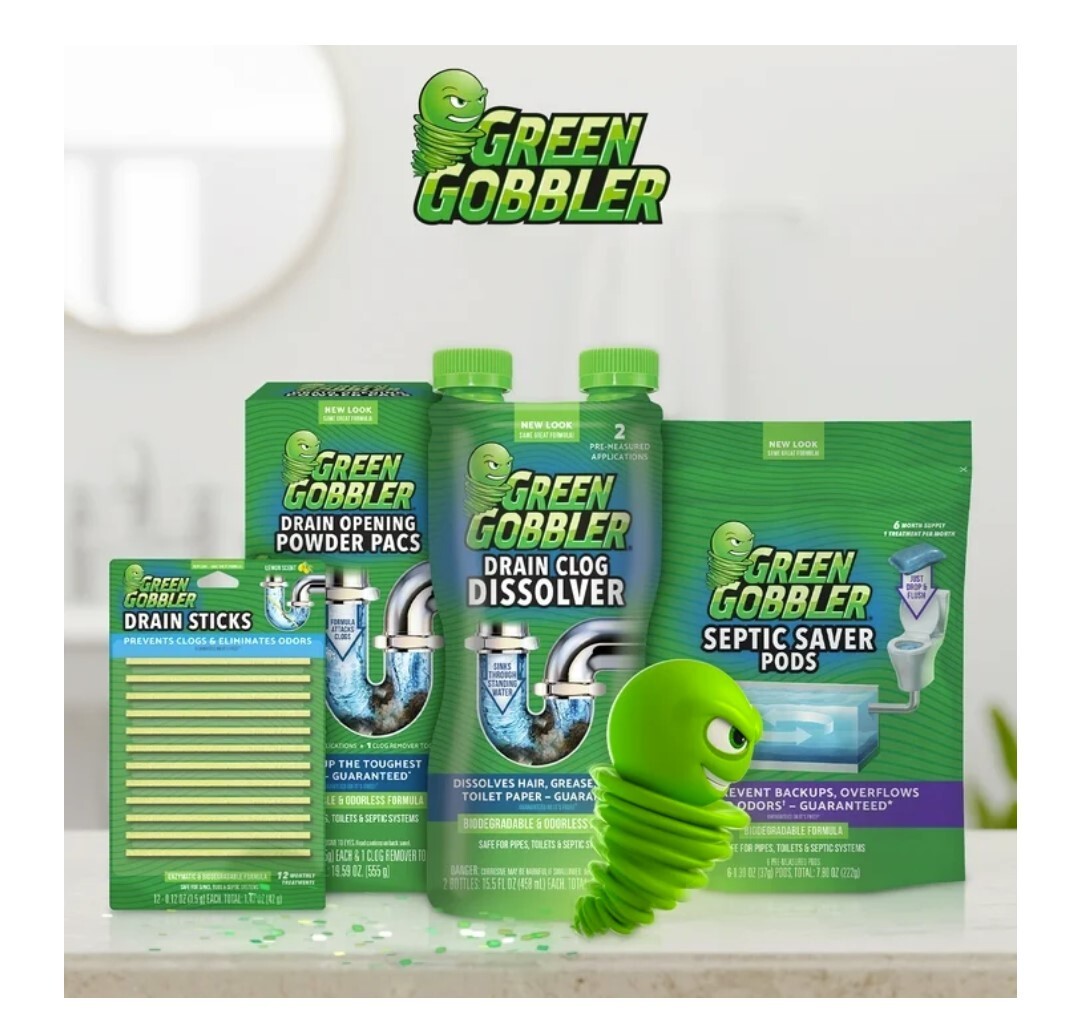 Green Gobbler Build up Remover for Slow Drains and Drain Maintenance – 1 Count,