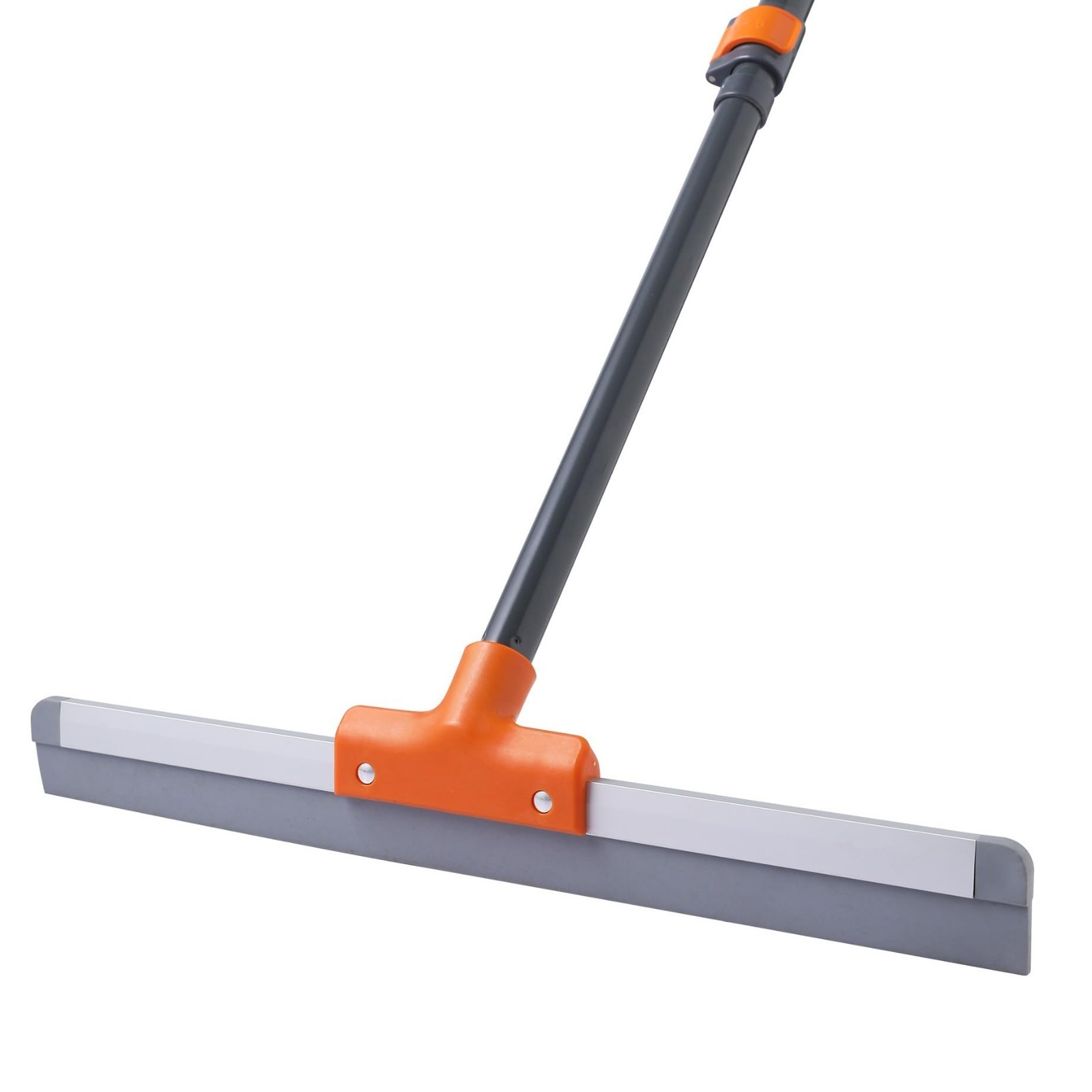 Heavy Duty Rubber Floor Squeegee for Concrete & Tile, Extendable Handle, Water R
