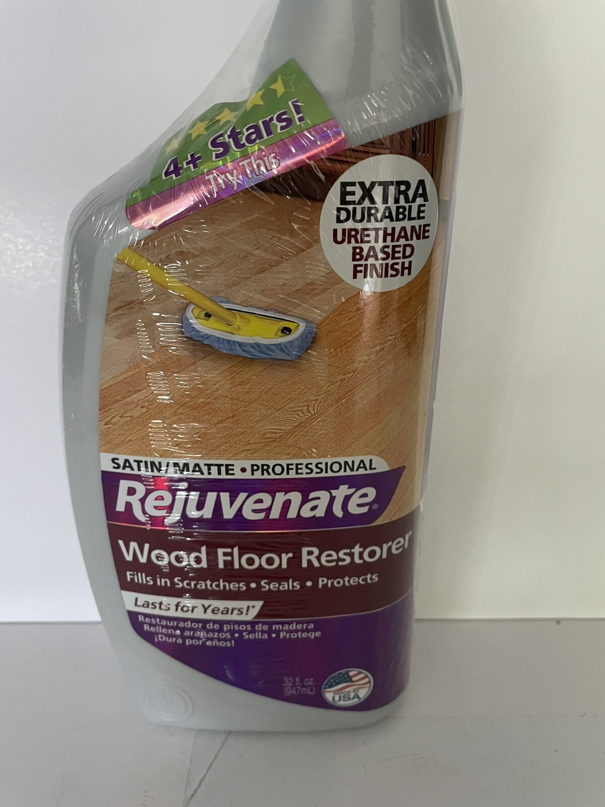 Rejuvenate Professional Wood Floor Restorer and Polish – 32oz New Satin Matte