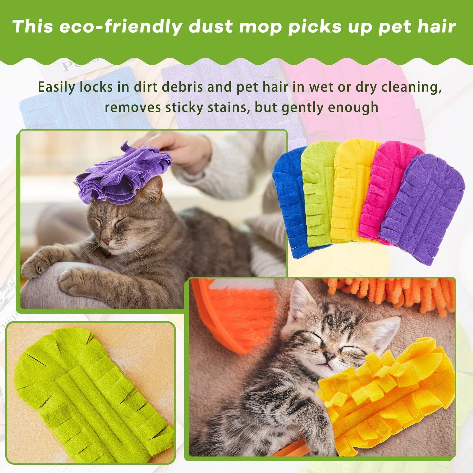 12 Pcs Reusable Fleece Duster Refills – Multi-Surface Washable Cleaning Pads