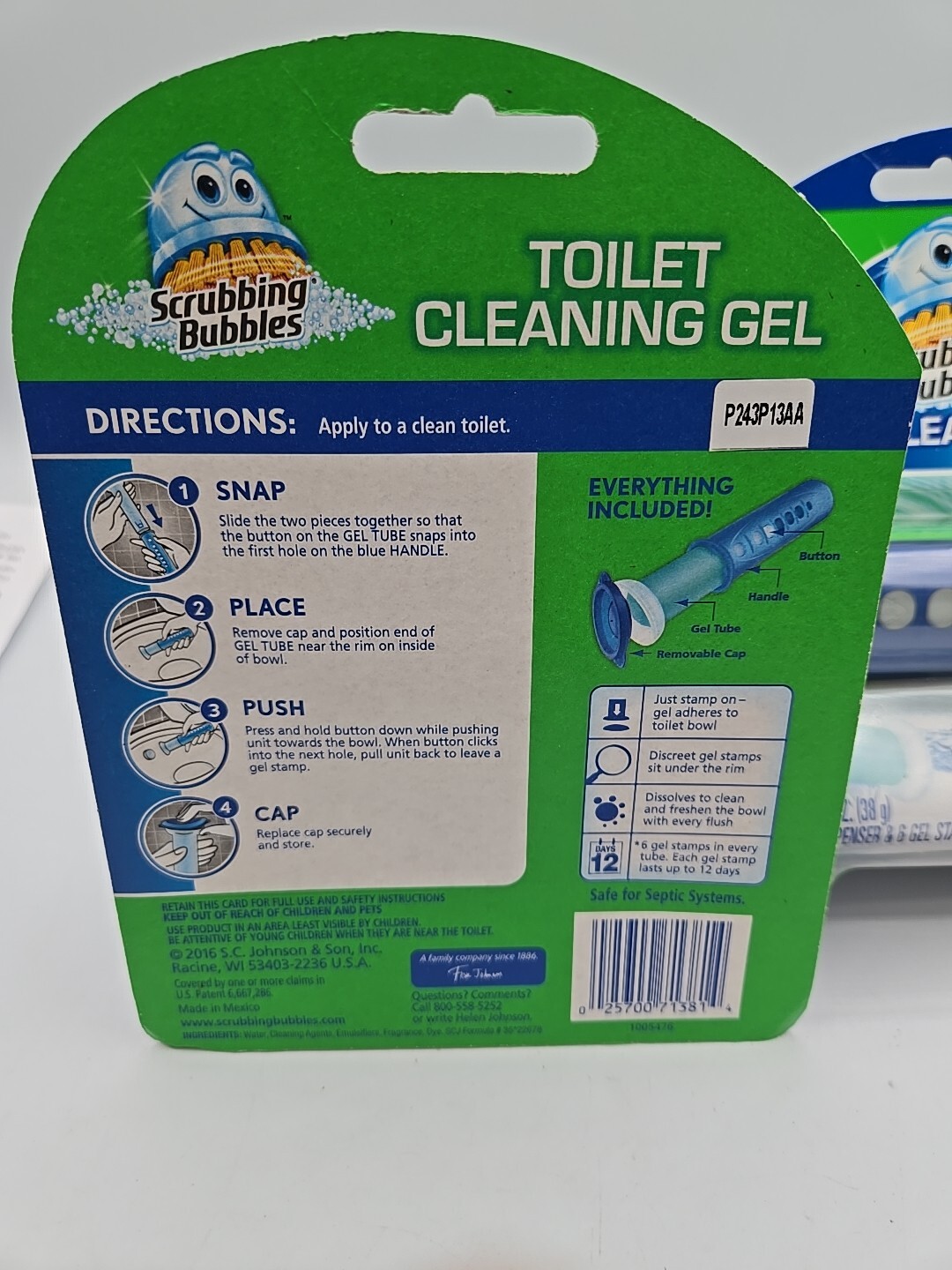 2 X Scrubbing Bubbles Fresh Gel Toilet Cleaning Stamps RAINSHOWER Dispenser