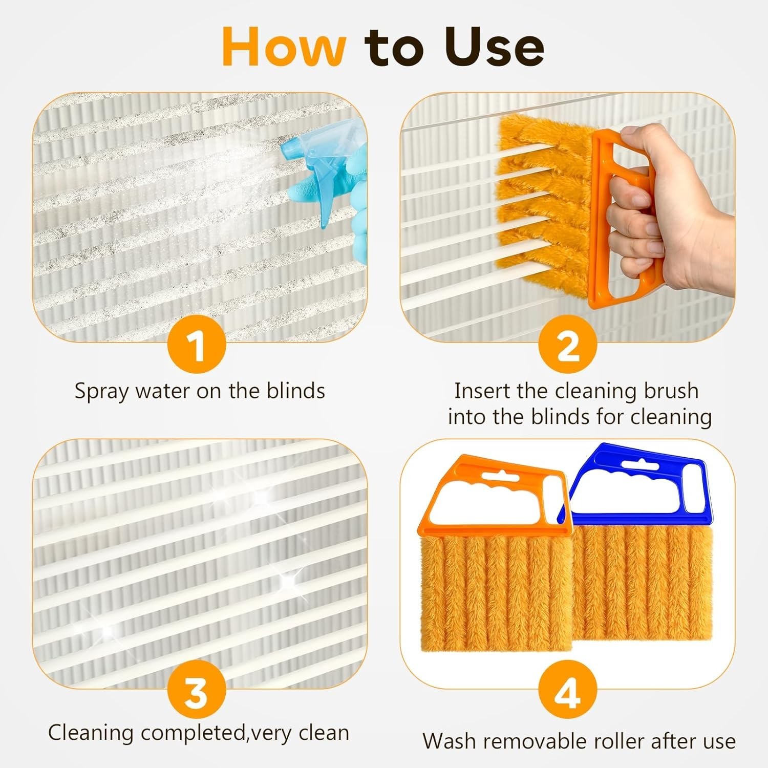2 Pcs Blind Cleaner Duster Tool,Blind Dusters for Cleaning,Cleaning Brush,7 Fing