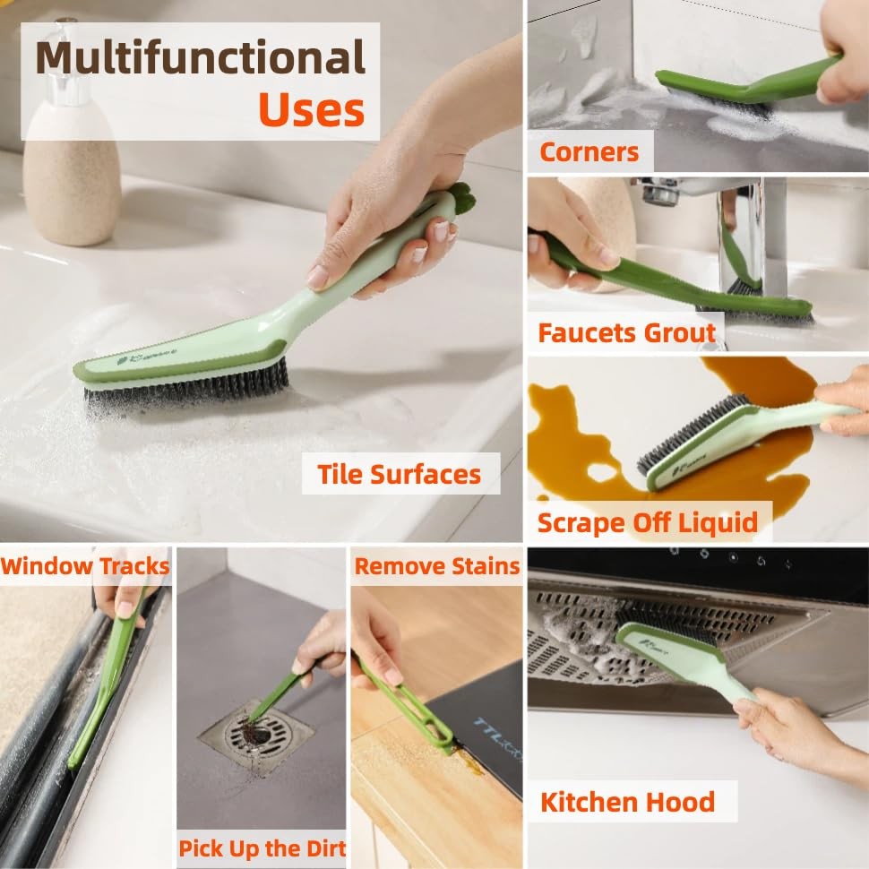 3-in-1 Detachable Crevice Cleaning Brush for Sinks, Faucets & Tile Grout, Mul…