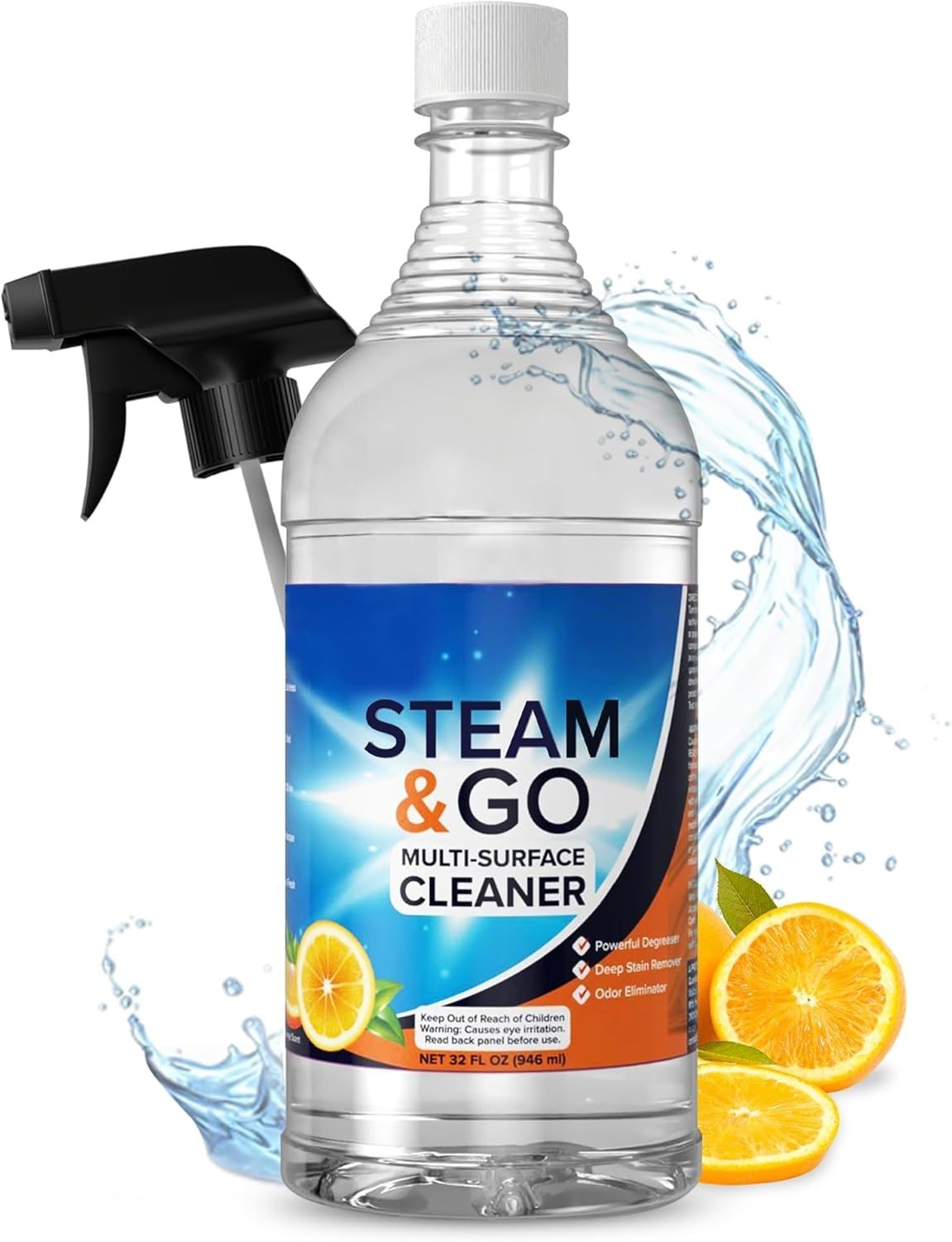 Steam & Go Multi-Surface Cleaner Spray 32oz – Oxy Power & Fresh Orange Scent