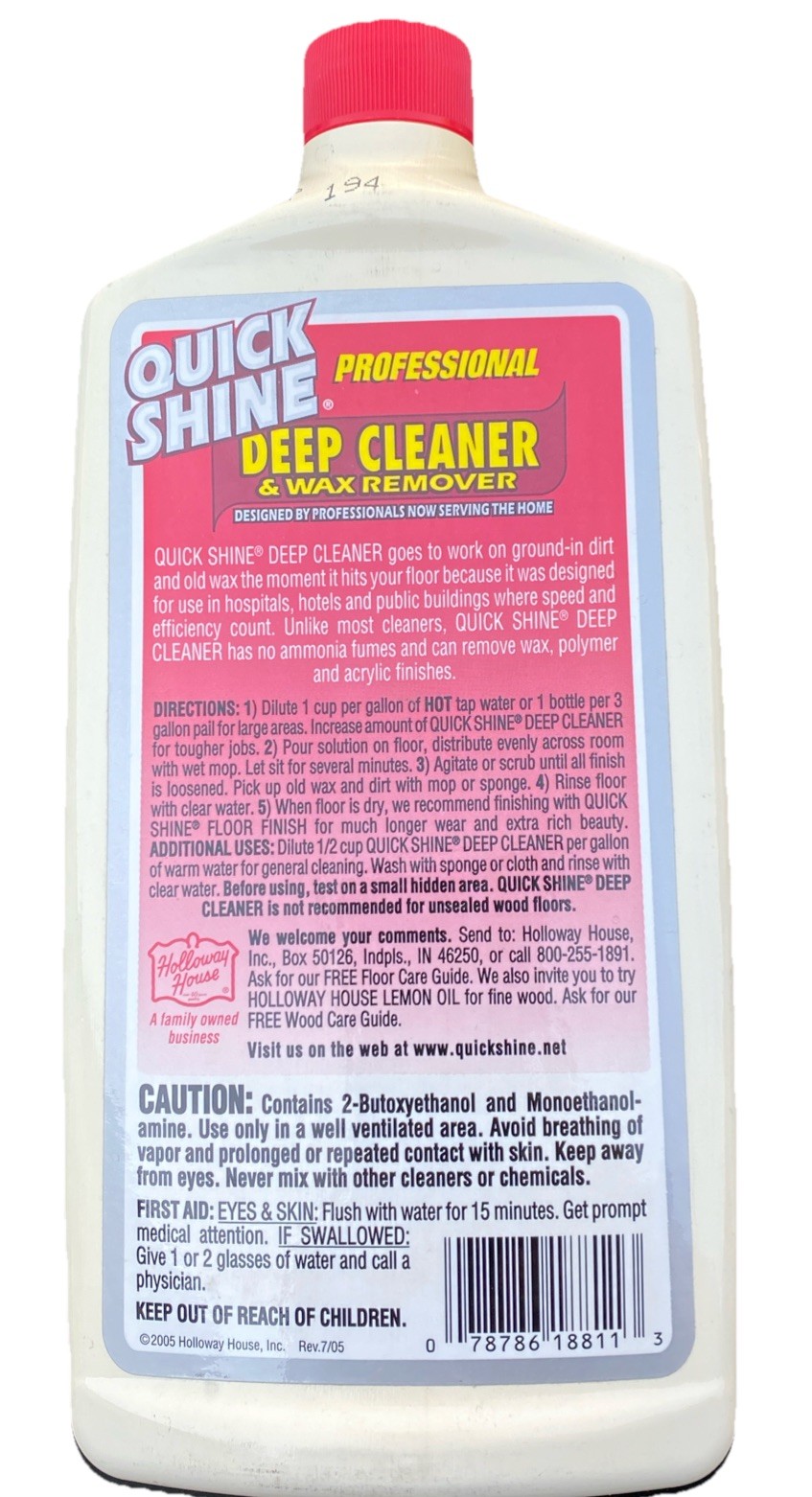 Quick Shine Multi Surface Deep Floor Cleaner and Wax Remover 27 fl oz New
