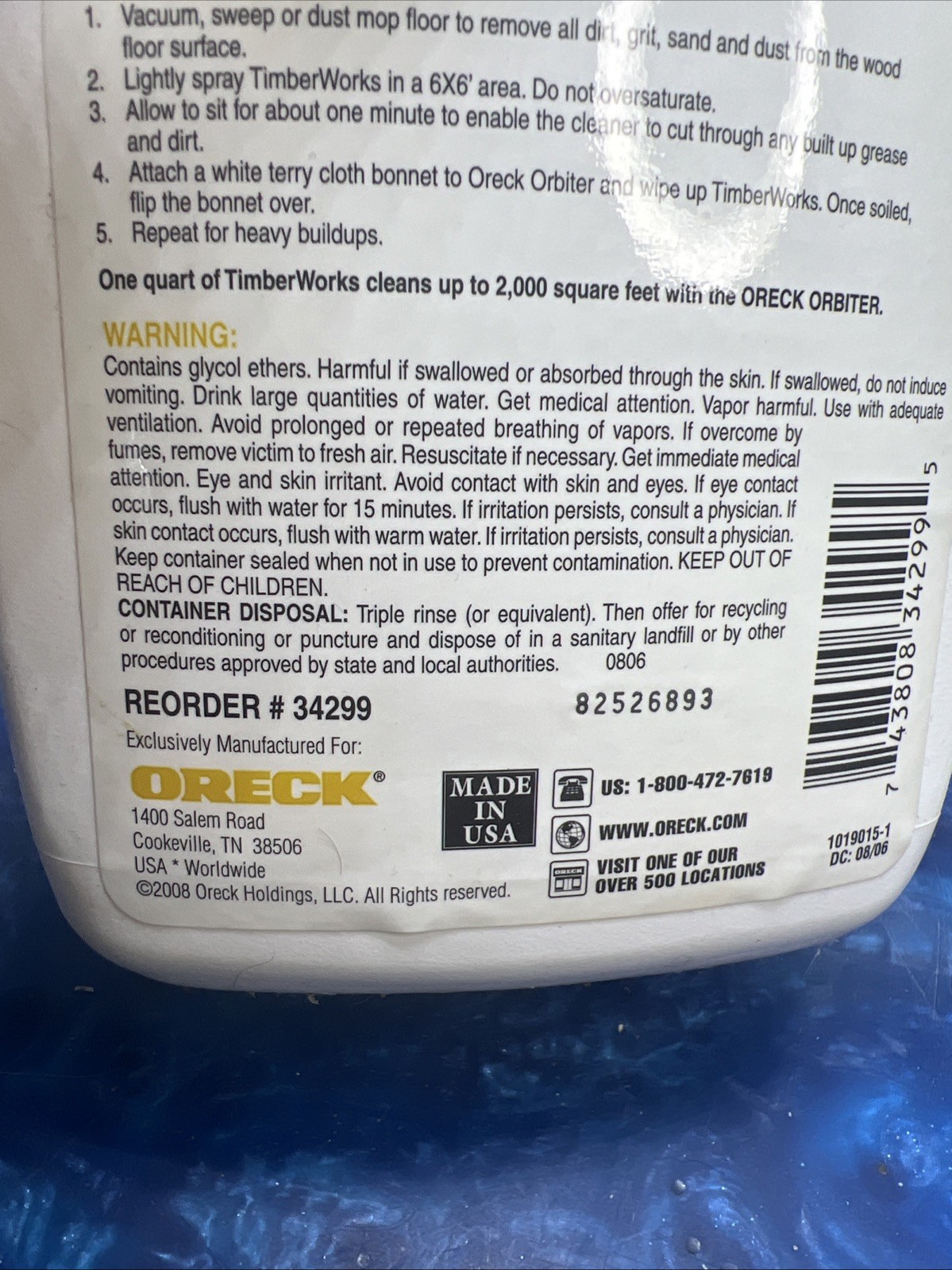 Oreck TimberWorks Wood Floor Cleaner Spray 320z Discontinued NOS Old Formula