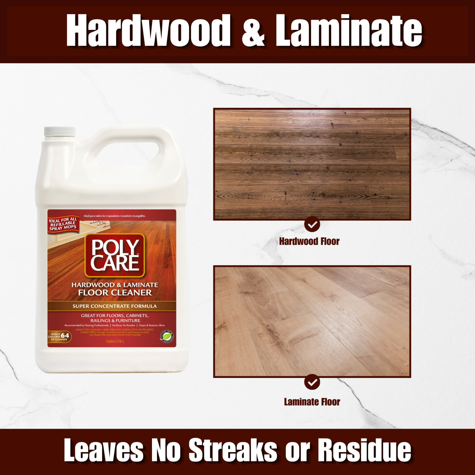 PolyCare 128 Oz HARDWOOD LAMINATE CONCENTRATE CLEANER