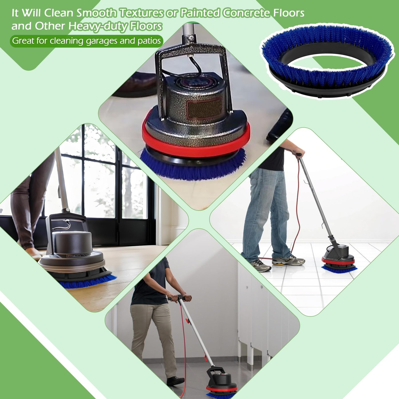 237058 Polypropylene Scrub Orbiter Brush 10.5 Inch Diameter Blue Floor Machine