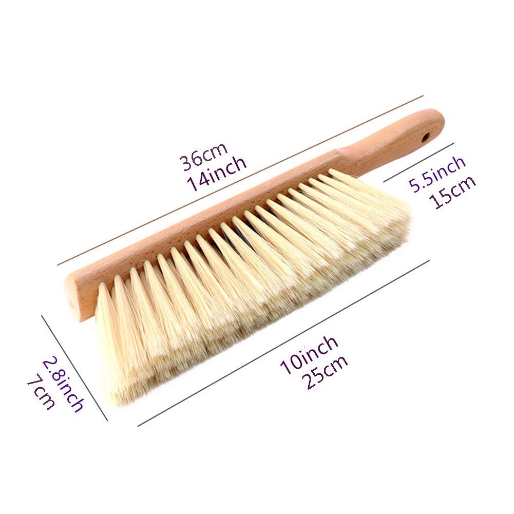 Counter Brush Oiled Beech Wood Handle Soft Bristle 14 Inch Long (Yellow)