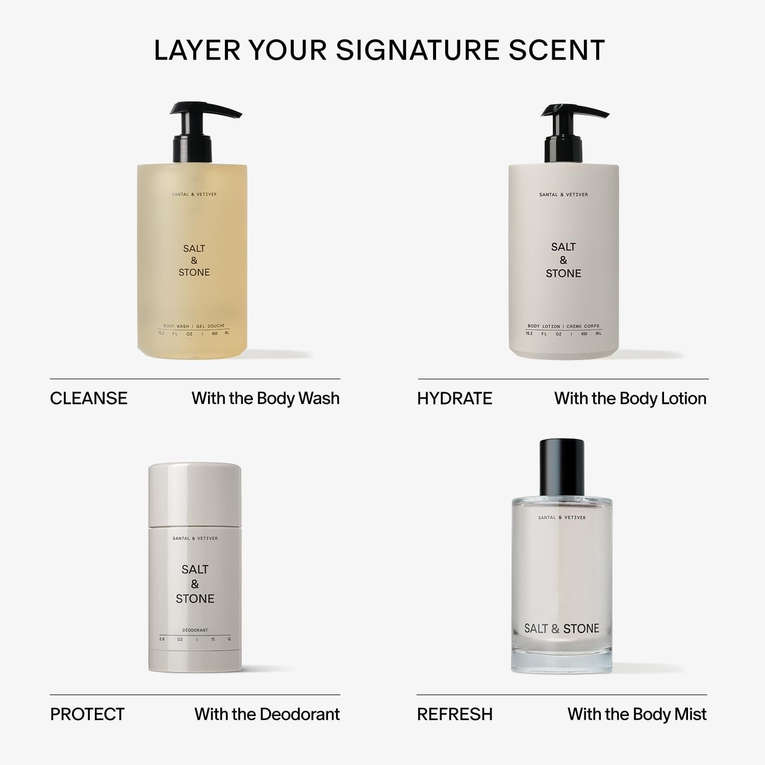 Salt & Stone Body Wash with Antioxidants for Deep Moisture | For Women & Men,