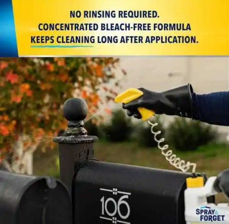 1 Gal. Ready to Use Spray & Forget House & Deck Cleaner Removes Mold Stains