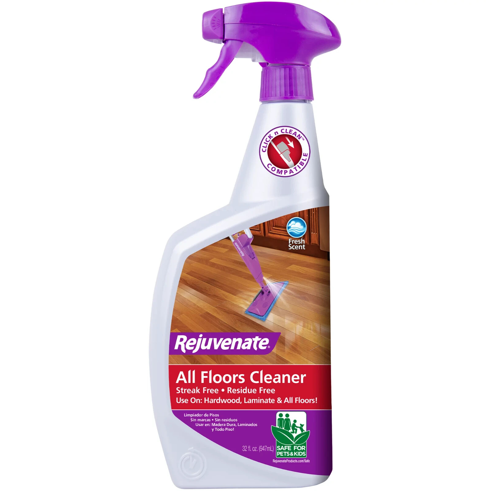 Rejuvenate All-Floor & Hardwood Cleaner with Lemon Scent, Low VOC, 32 Fl Oz