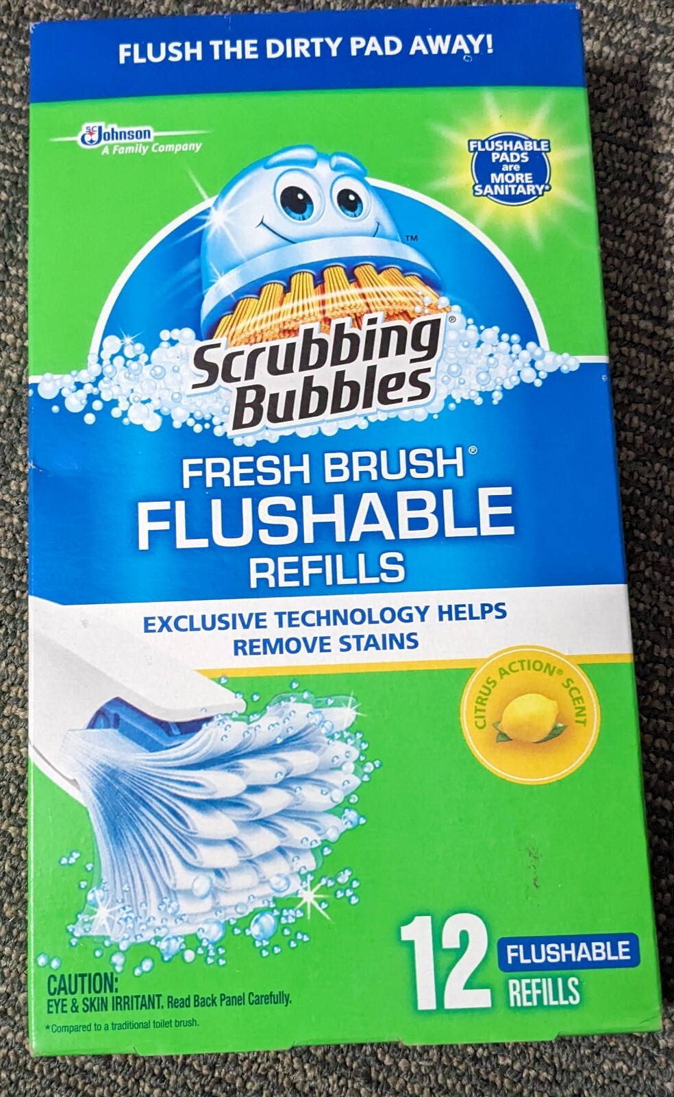 Scrubbing Bubbles Flushable Refills 12 Ct New Fresh Brush Citrus Toilet Cleaner