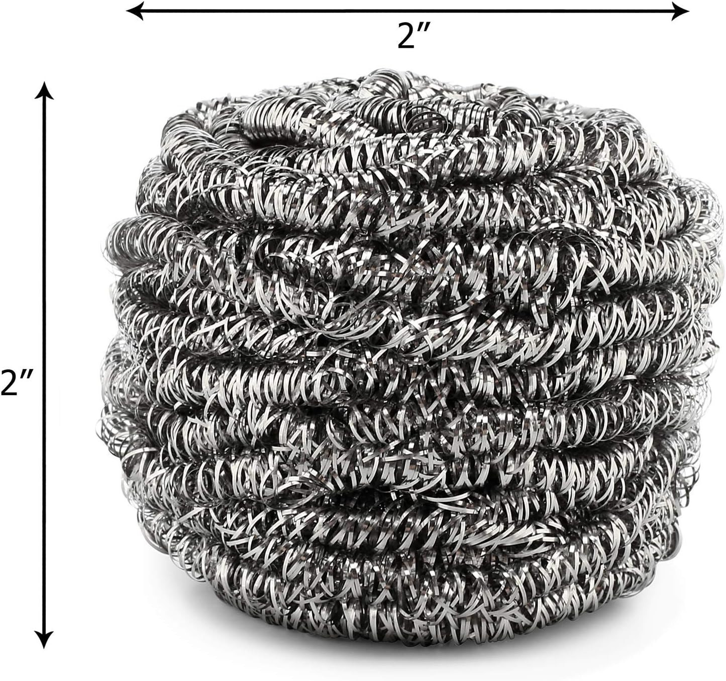 6 Pack Stainless Steel Scourers – Steel Wool Scrubber Pad Used for Dishes, Pots,
